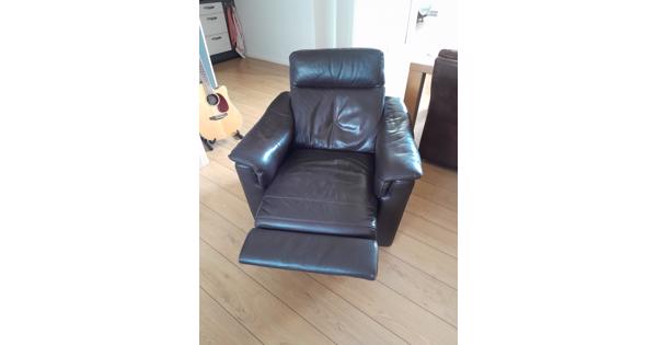 relexstoel bruin leder